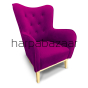 Fotel do mniejszego wnętrza - tkanina ma odcień różowego