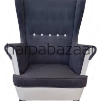 Fotel Uszak dwukolorowy kolor ciemnoszary z białym