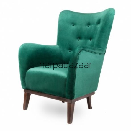 Fotel do mniejszego wnętrza -  tkanina ma odcień zieleni 