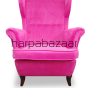 Fotel Uszak różowy pluszowy  