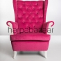Fotel Uszak dwukolorowy rózowo + biały