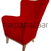 Fotel do mniejszego wnętrza - tkanina koloru czerwonego