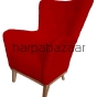 Fotel do mniejszego wnętrza - tkanina koloru czerwonego